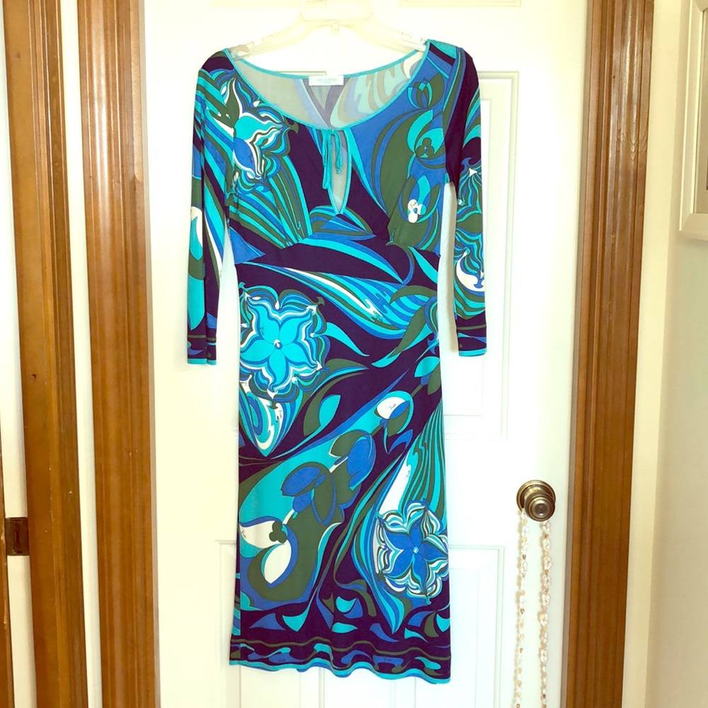 Emilio Pucci, Blue print dress, size 38